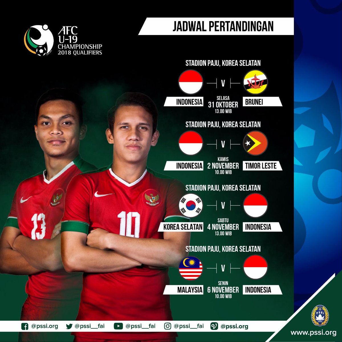 Pssi On Twitter Inilah Jadwal Laga Timnas Indonesia U 19 Pada Ajang Kualifikasi Piala Asia U 19 Di Korea Selatan Dicatat Ya Pssi Garudanusantara Https T Co Dticq5be0n Twitter
