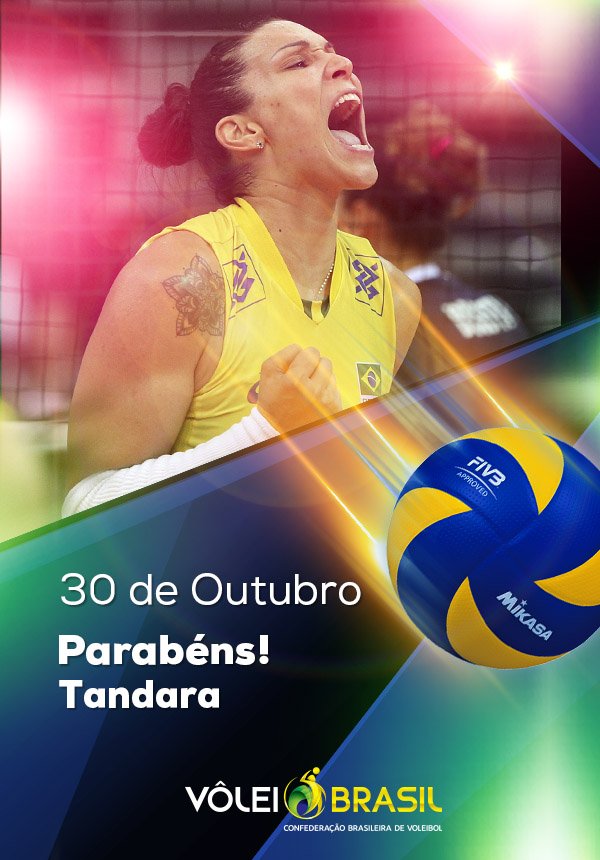 volei's tweet photo. #Parabéns: Hoje é dia de comemorar o aniversário da campeã olímpica @TandaraCaixeta! Parabéns! https://t.co/0MkTDFn9YI