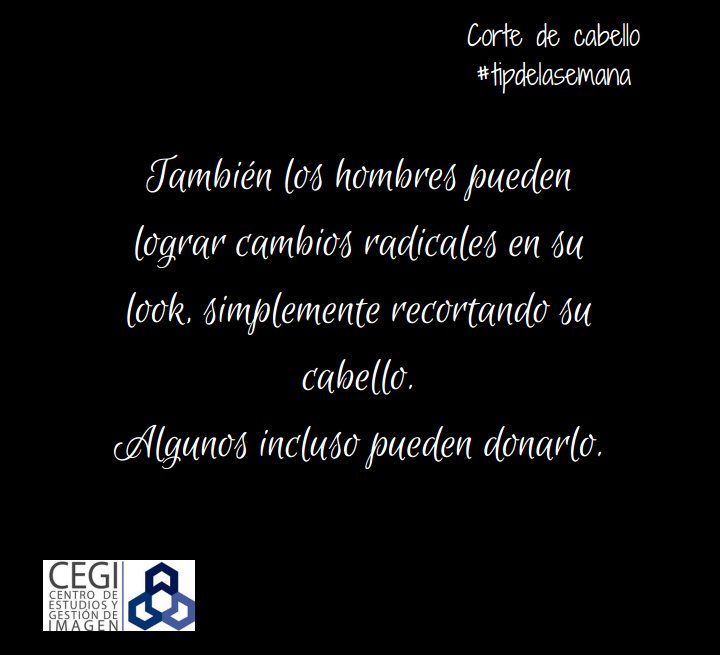CentroCEGI's tweet photo. La importancia del corte de pelo y como transforma tu imagen. Comencemos con ellos. #tipdelasemana https://t.co/Mu06fguMpX