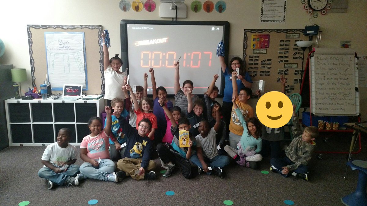 brittameza's tweet photo. They broke out and saved their global read aloud book with 1 minute left!  @LA3rdHorntvedt #gfpsla #gfschools https://t.co/lfBOvEkQhq