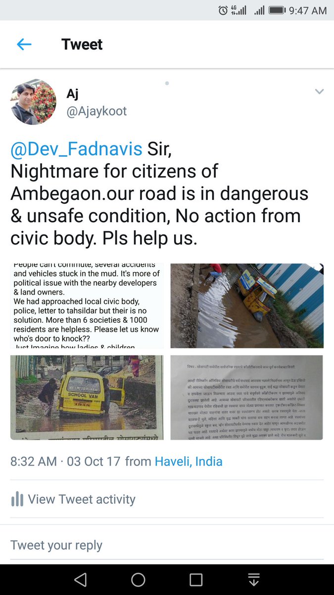 Ajaykoot's tweet photo. @KetanPathakLive 

On one interested resolve our road problem https://t.co/kGY5c71L4h