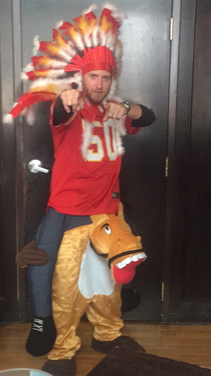 TSimp1313's tweet photo. I guess you could say he is ready for the game #chiefskingdom https://t.co/AS5IA6vhY7