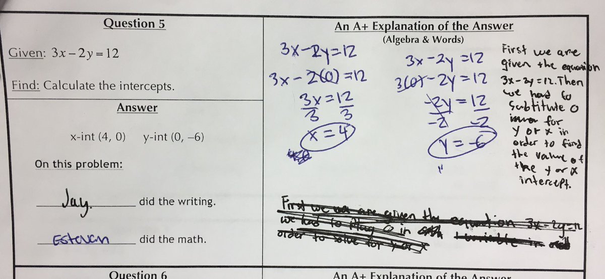 rickbrlw's tweet photo. More in-class writing! Info on my lessons to teach mathematical reasoning in this blogpost. https://t.co/ihCmUyNz2z #mathliteracy #teach180 https://t.co/2Jc2stpDg6