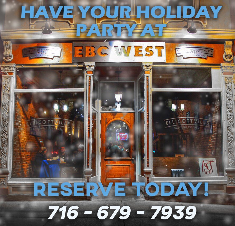 Looking for a place to host your company or family Holiday Party in the Fredonia area contact Mike or Johnny B. at EBC West 716-679-7939.