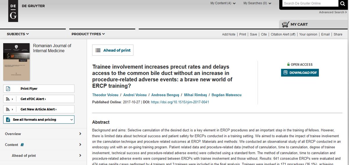 RomJInternMed's tweet photo. #ERCP #Trainee involvement increases precut rates and delays access to the common bile duct without #adverse #events https://t.co/Am9u7HzV1B https://t.co/jJdMQTCedP