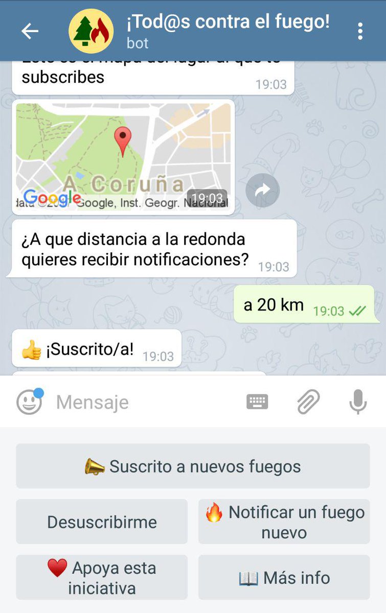 comunes's tweet photo. (1) Os presentamos nuestro bot de #Telegram #TodosContraElFuego https://t.co/wppqkNKITE #QueimanGalicia #QuemanAsturias #QuemanLeon https://t.co/hDvfZt800a