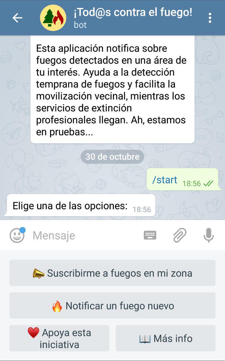comunes's tweet photo. (1) Os presentamos nuestro bot de #Telegram #TodosContraElFuego https://t.co/wppqkNKITE #QueimanGalicia #QuemanAsturias #QuemanLeon https://t.co/hDvfZt800a