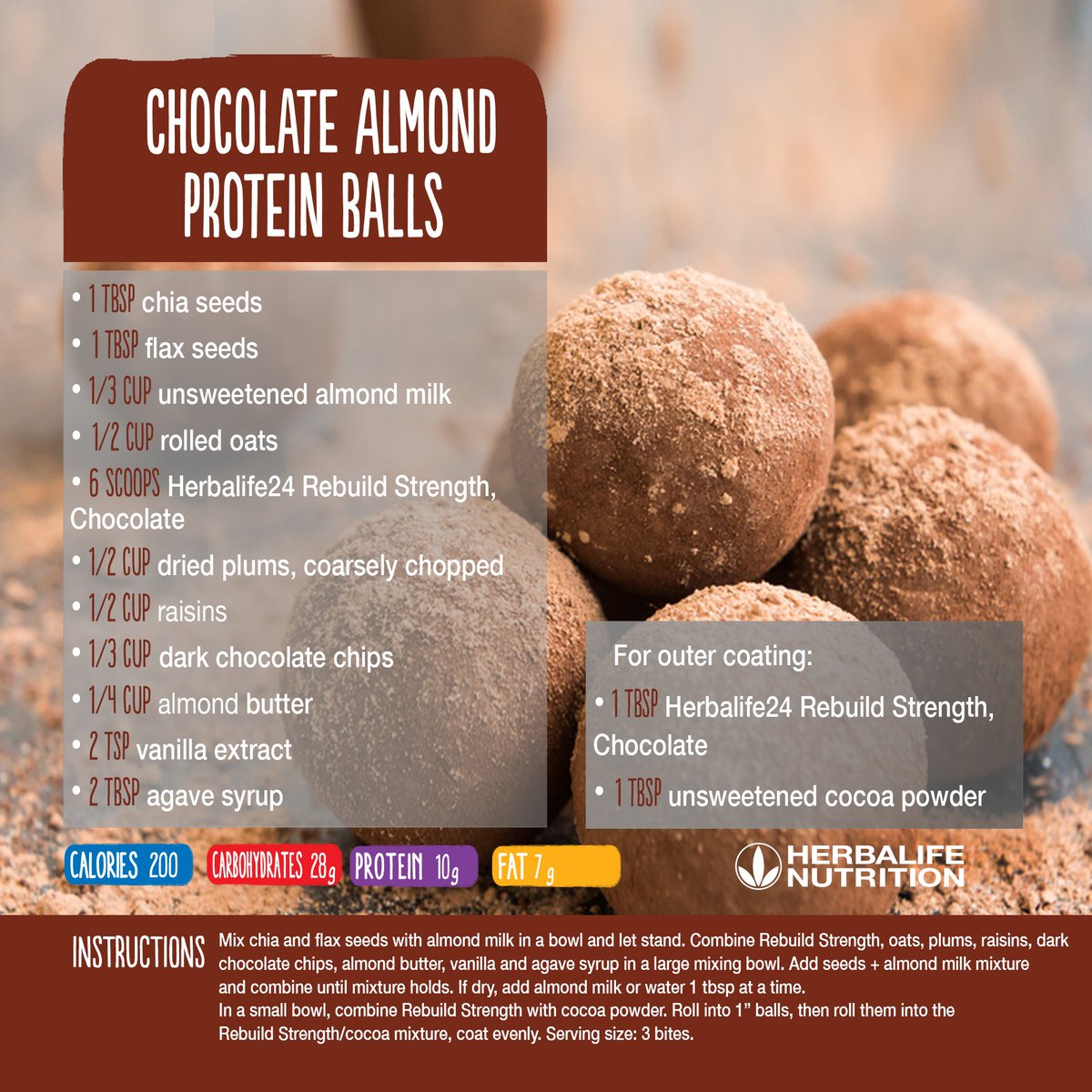 Herbalife's tweet photo. Making Chocolate Almond Protein Balls for #MealPrepMonday LIVE now on https://t.co/BKsvIbiKb9 https://t.co/2jk32m308G