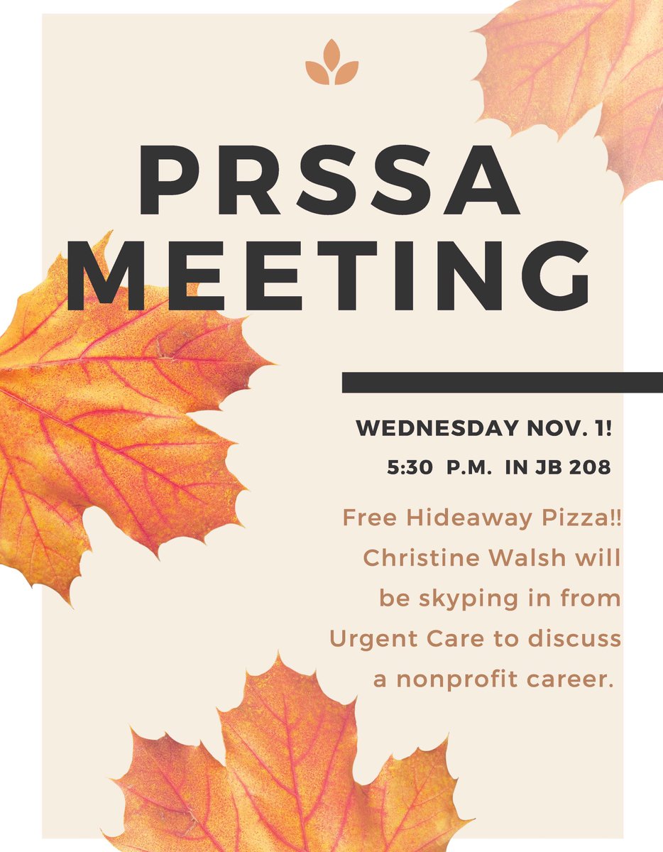 OSUPRSSA's tweet photo. You won't want to miss our meeting THIS Wednesday at 5:30 in JB 208! 👏🏻 As always, free 🍕! #OSUPRSSA https://t.co/64GpD6yx8m