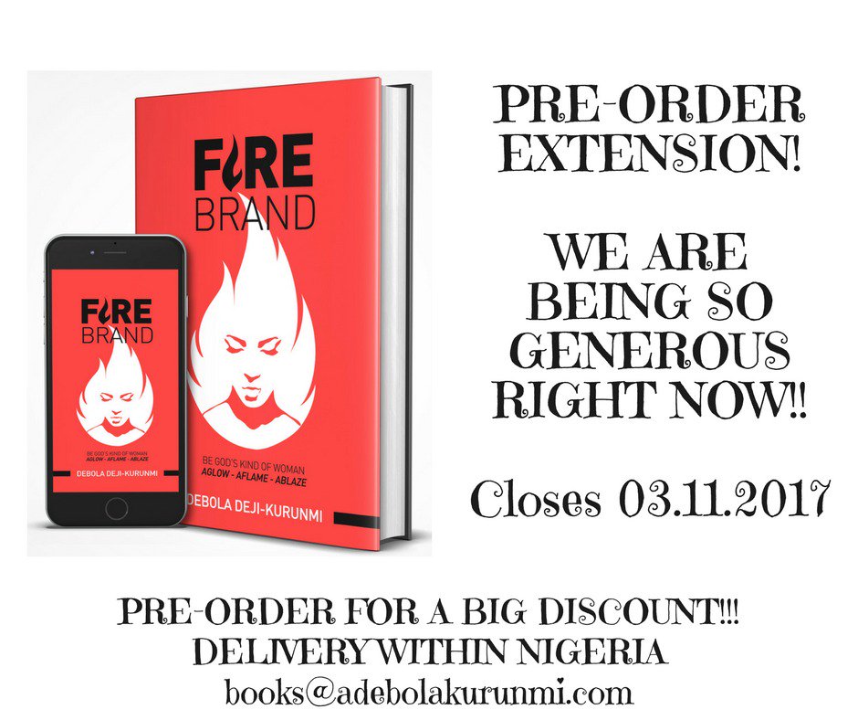 Books_by_ddk's tweet image. 💃💃
We are delighted to announce that early bird discount for #Firebrand is now on till 03112017!
Mail books@adebolakurunmi.com to pre-order!