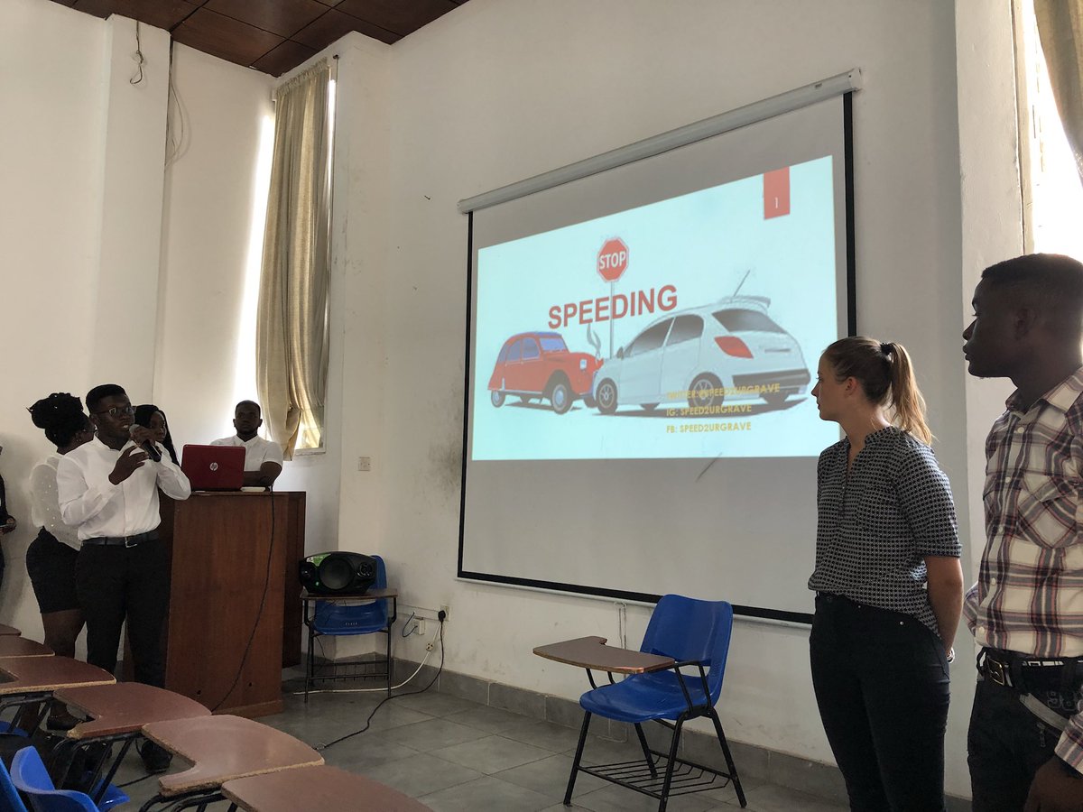 ugbsofficial's tweet photo. Presenting, team @speed2urgrave on speeding. The objective of the campaign is to reduce the rate of speeding on our roads. #ugbsofficial #speed2urgrave https://t.co/wQR61dI5FN