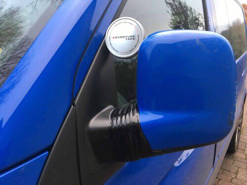 Saving wing mirrors AND marriages! When you collide with a Devon hedge and Adventure Tape means you don't have to tell your partner (yet).