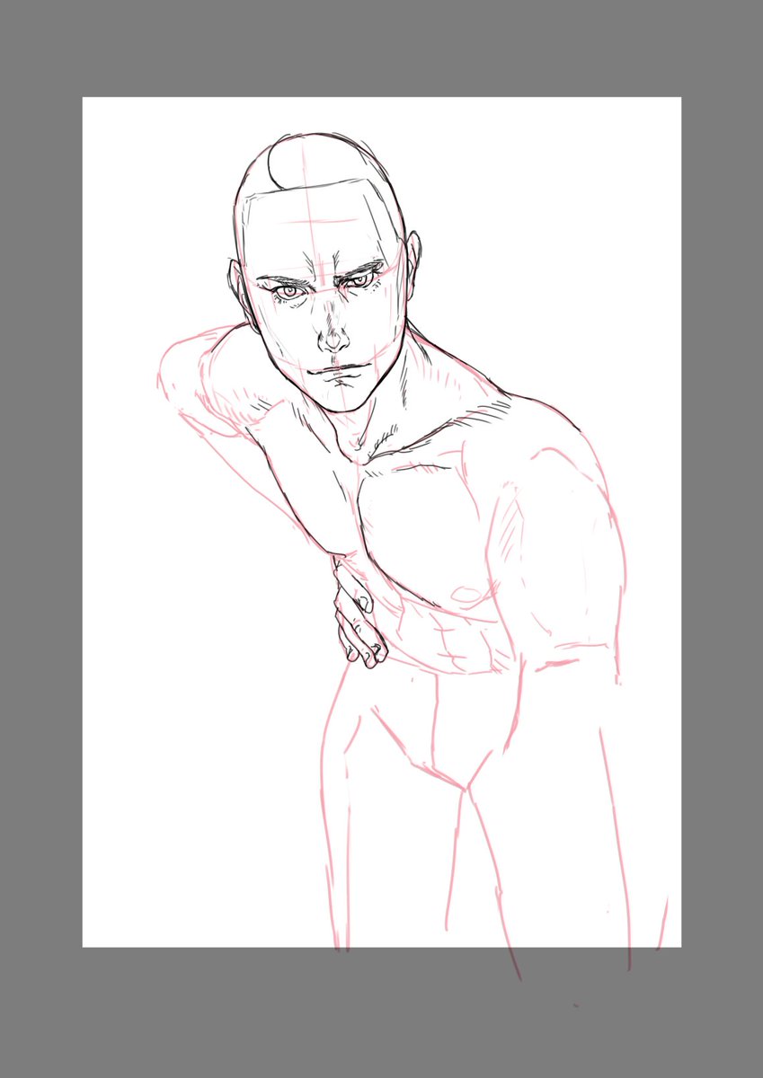 こぶとりらゐど Fanbox開設 בטוויטר アタリをベースにラフを描きます 一番大事な顔を決めます 下書きです 形を決めつつ おかしなトコロを修正します コントラスト確認の為 グレーラフの下地を塗ります この構図はプレイヤー目線 プレイヤーの顎