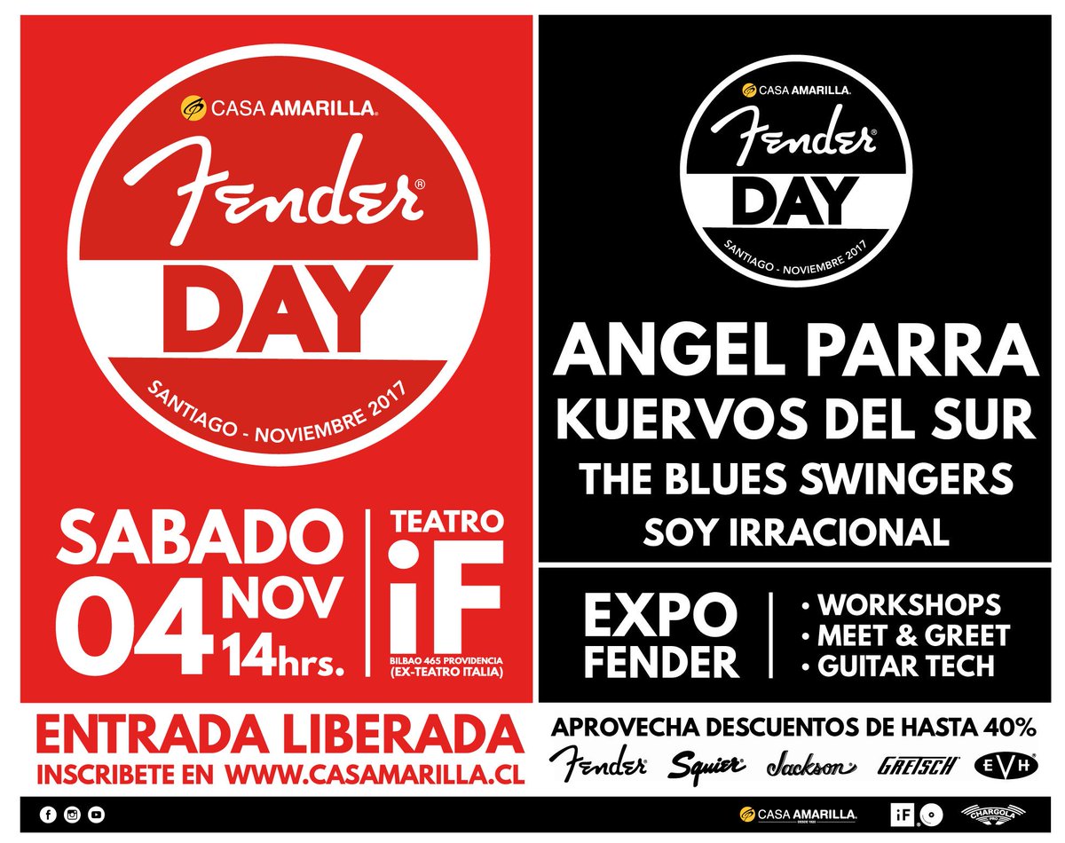 ifMusicOficial's tweet photo. Se viene el #FenderDay de #CasaAmarilla en nuestro Teatro iF
Inscripción gratuita en el link
https://t.co/vAh53AWIBf https://t.co/WvWAdZYQa9