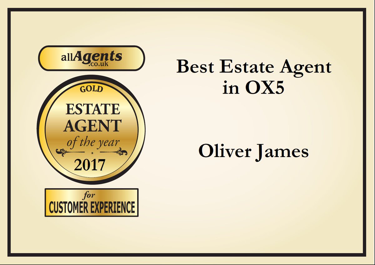 We are please to announce that our Kidlington branch has been awarded the 'Best Estate Agent 2017 Award' by allAgents in Kidlington and OX5