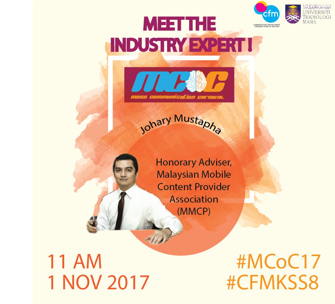 INC_Uitm's tweet photo. If you wish to meet the Adviser of MMCP in person, don't forget to come and join his slot at 11am till 11:50am on 1st Nov. #MCoC17 #CFMKSS8 https://t.co/qqWAalcc6i