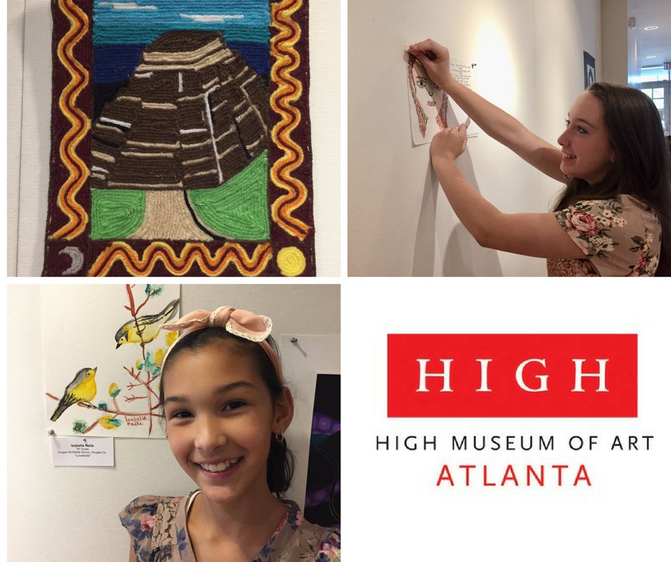 Chapel Hill Middle School Adv. Art students proudly displayed their work this month in @HighMuseumofArt. We are proud of our young artists!