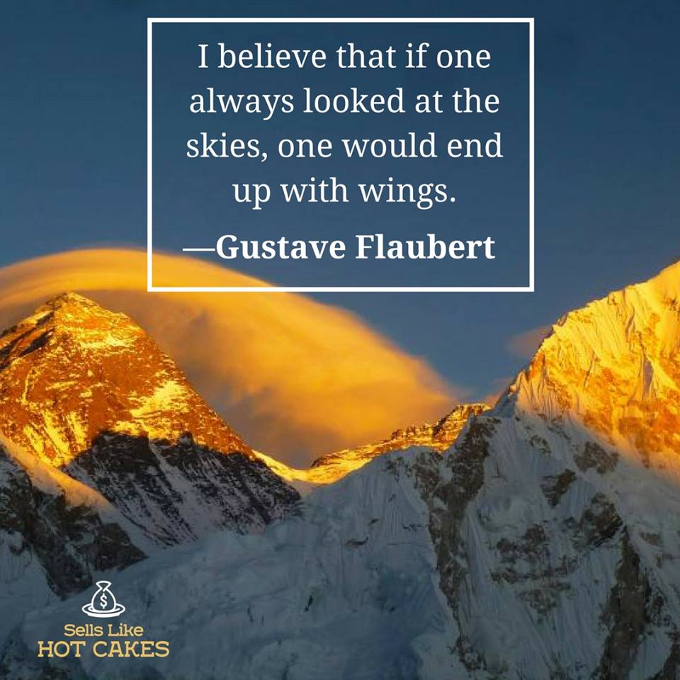 SellsHotCakes's tweet photo. I believe that if one always looked at the skies, one would end up with wings.
#success #motive https://t.co/AjDMBznV29