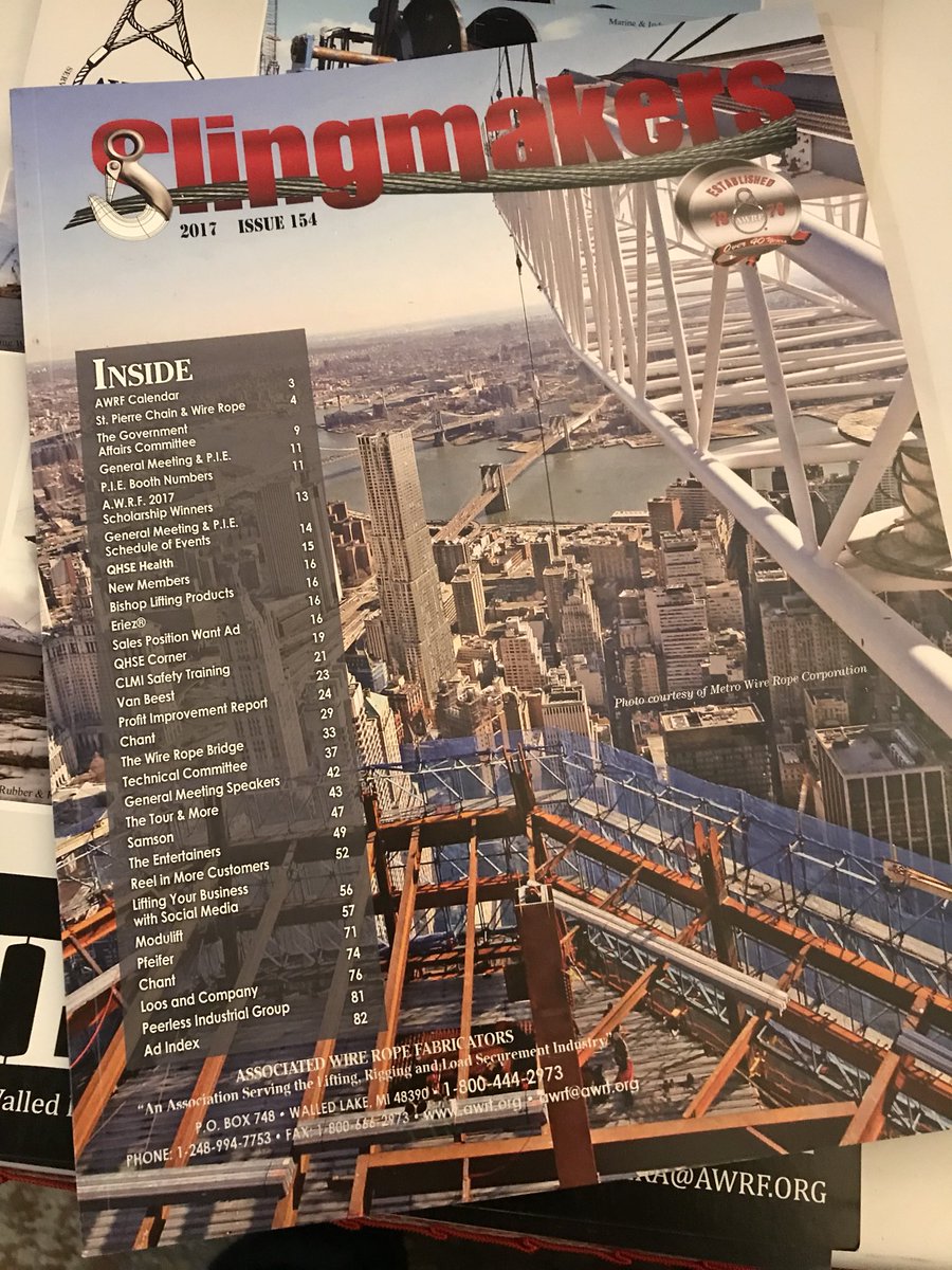 liftandhoist's tweet photo. Had a great week at #AWRFpie17 thank you Barb at @awrf for the guest pass #cranes #rigginggear #belowthehook #wirerope #liftingequipment https://t.co/dZipXTMeUI