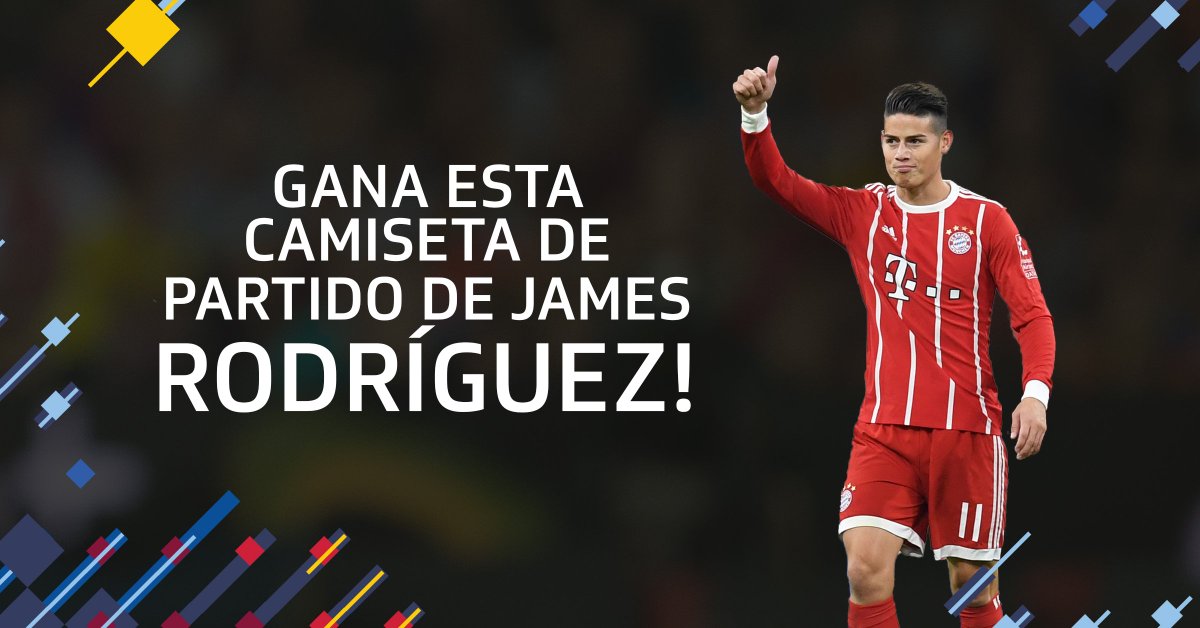 FCBayernES's tweet photo. Nuestro @jamesdrodriguez abrió el marcador ante el Leipzig con esta camiseta... ¡y ahora puede ser tuya! 😉 ⚽💪 
👉 https://t.co/dBW6FsUXeE https://t.co/9P4e32IAam