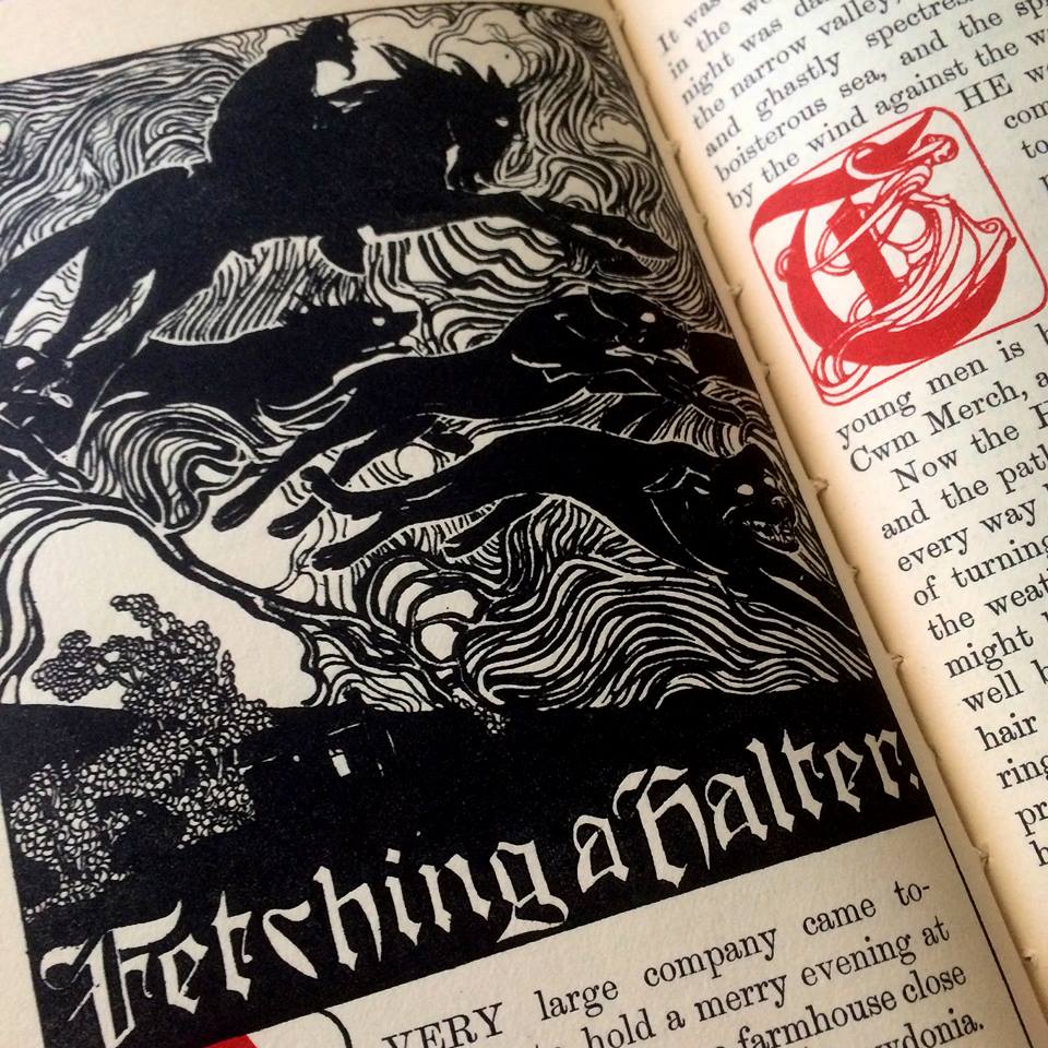 uzzlepyepress's tweet photo. “Their quarry is the souls of evil livers which they hunt to their allotted places of torment.” #Welsh #FairyBook with art by #WillyPogany https://t.co/qfmRCjO4ls