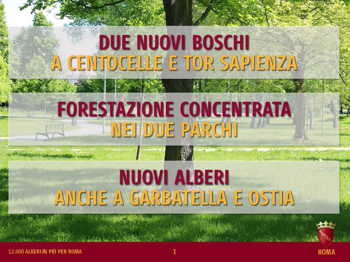 virginiaraggi's tweet photo. A @Roma nasceranno due nuovi boschi, Centocelle e Tor Sapienza. Segui la diretta: https://t.co/rorUOyEPQn https://t.co/0vOQPfzeDQ