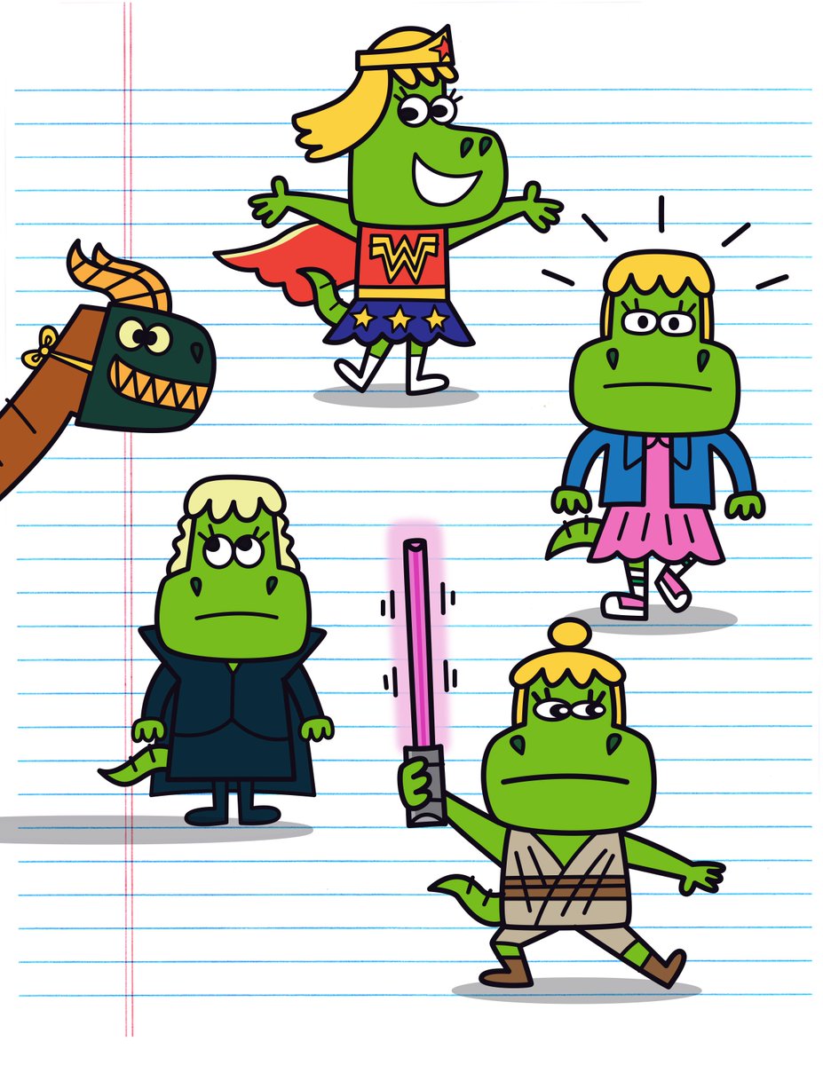 JoeyAhlbum's tweet photo. More Halloween costume ideas from Lucy the Dinosaur (with Billy Bronto as the Dragon) #Halloween  #Fredbot https://t.co/mZaXnZUyHI