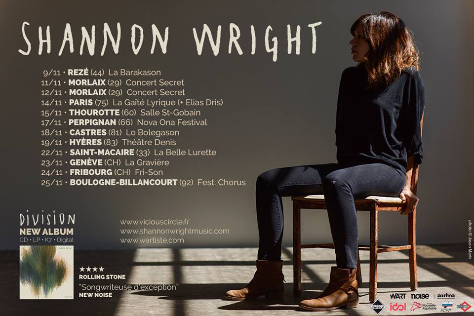 pierreandrieu's tweet photo. #ShannonWright @gaitelyrique Paris 14/11/2017 +tournée fin 2017 #DivisionTour @Vicious_Circle ! Dates+billets ici : https://t.co/dkKO1oDGZ5 https://t.co/KadFGgkJ8Y