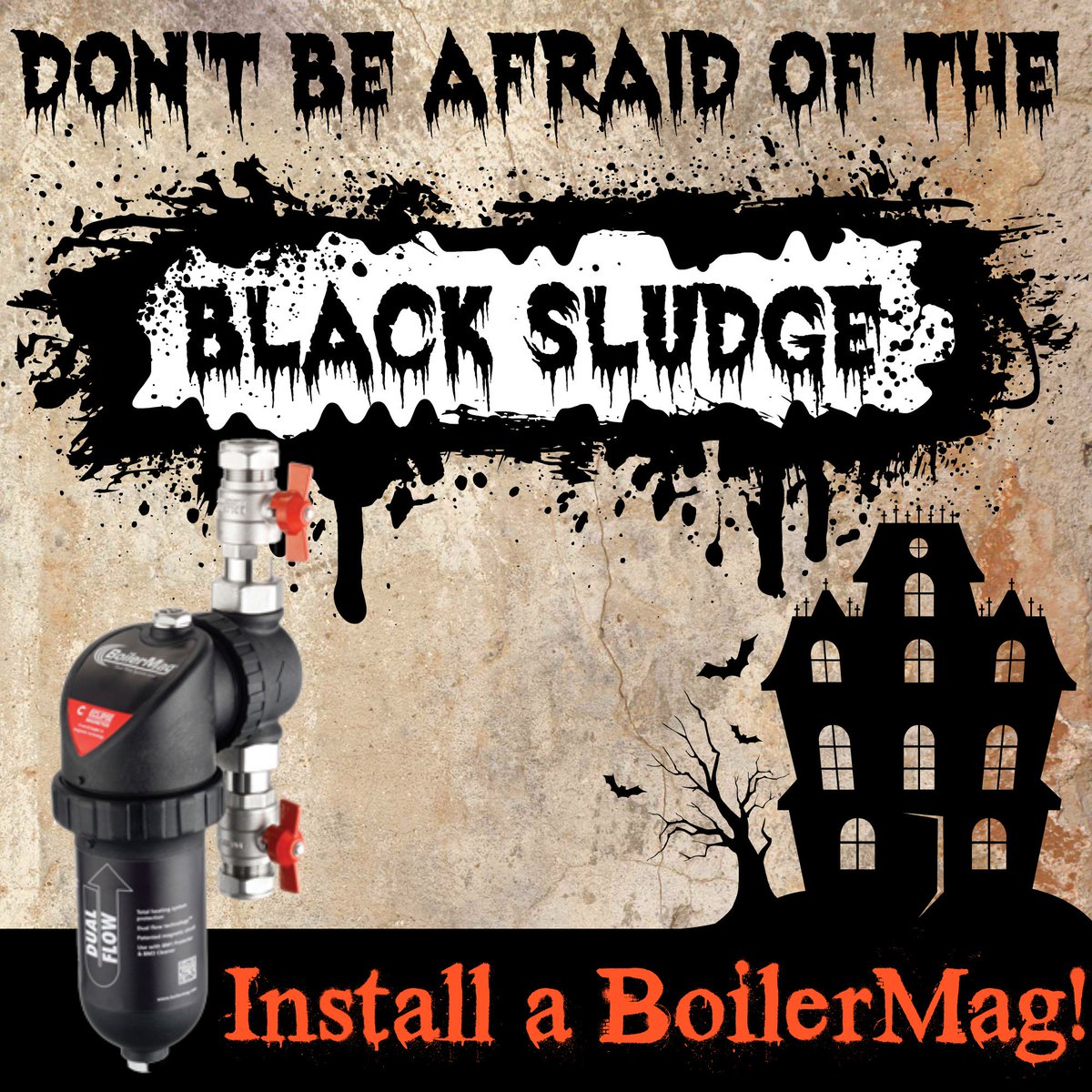 BoilerMag's tweet photo. Are you afraid of the black sludge?! 💀💀💀#Halloween2017 #boilers #HVAC #plumbers #blacksludge #Halloween https://t.co/dYPIzUORAK