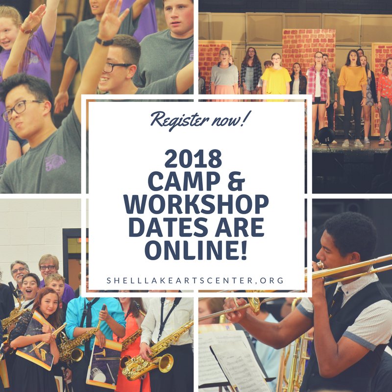 ShellLakeArts's tweet photo. Shell Lake Arts Center Camp and Workshop dates for the summer of 2018 are online, and registration is open! #slac2018 https://t.co/w4jEZYSnD4