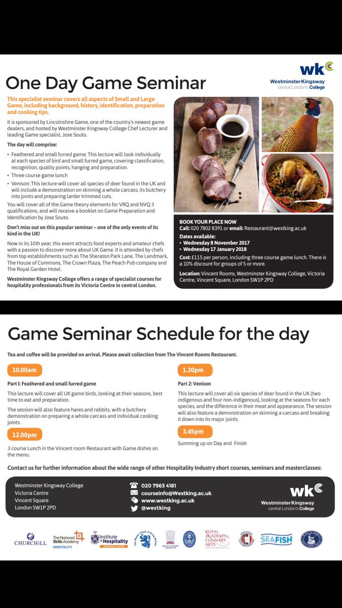 The first of our Game seminars is next week @Westking some  places still left book now