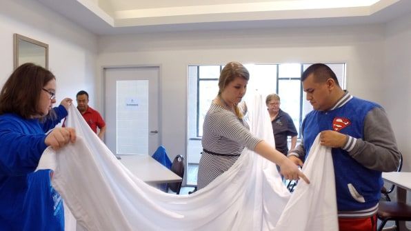 FastCoImpact's tweet photo. How @AspireOrg's workplace simulations prepare people with disabilities for jobs: https://t.co/6As84oYFyx https://t.co/U4wBH1Fv3n