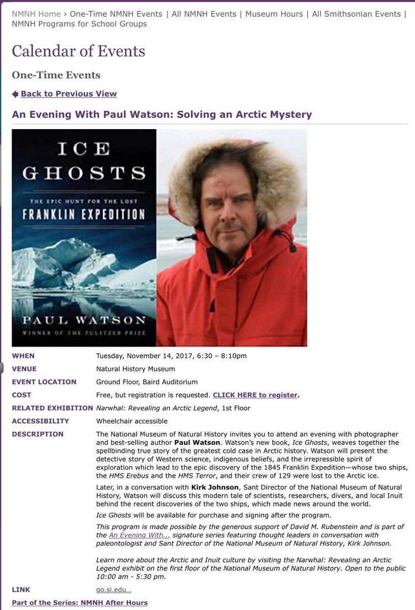 wherewarlives's tweet photo. #Washington, DC is the place to be these days. Here’s an even better reason: an #IceGhosts chat at the #Smithsonian’s @NMNH on November 14. https://t.co/bebQMZn15s