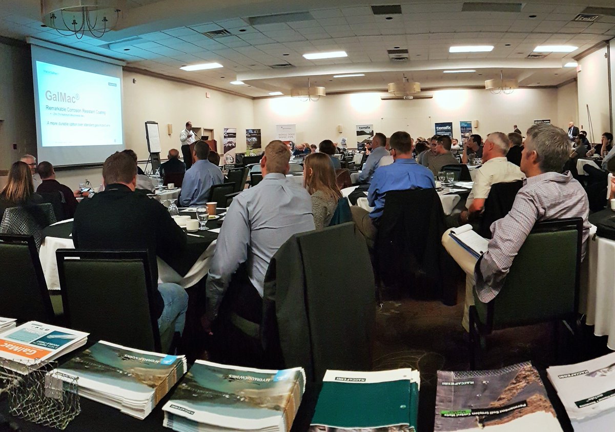 Maccaferri_CA's tweet photo. We presented new #GalMac coated Double-Twist wire mesh products at the @O_S_P_E 2017 #Drainage #EngineersConference https://t.co/AGZmNf2StK https://t.co/1UDmcWGCJy