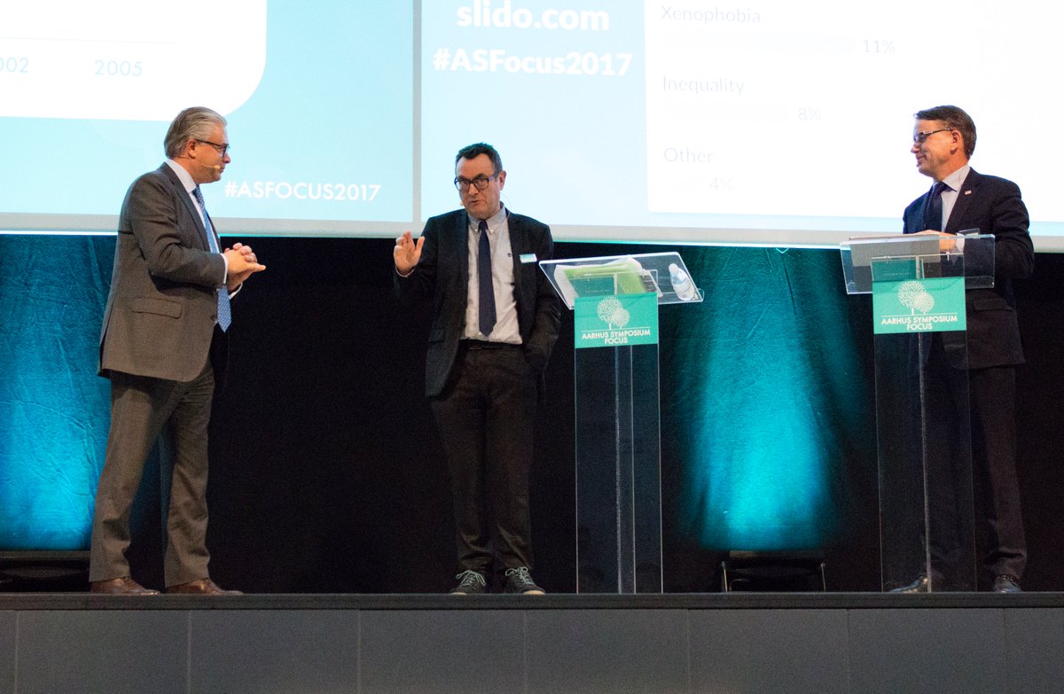 AarhusSymposium's tweet photo. @christianfbach, Former UN Under-Secretary-General, and @edwardashbee, Associate Professor at @CBS, are now on stage at #ASFocus2017 https://t.co/IBdFztVtVq