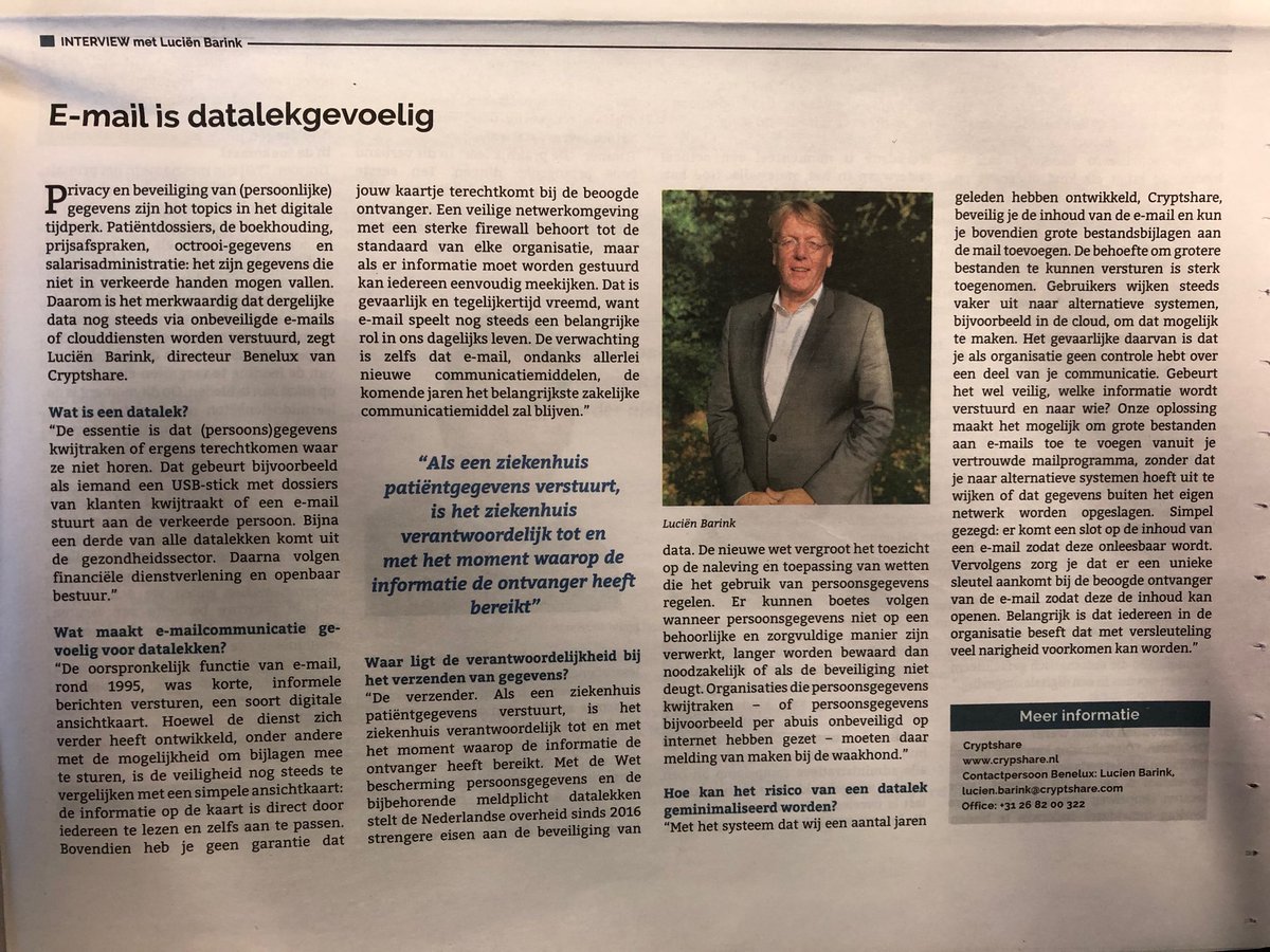 Cryptshare_NL's tweet photo. #Cryptshare deze week in de bijlage van Elsevier weekblad, "Digitalisering van de publieke sector". https://t.co/89UNo6eUnP