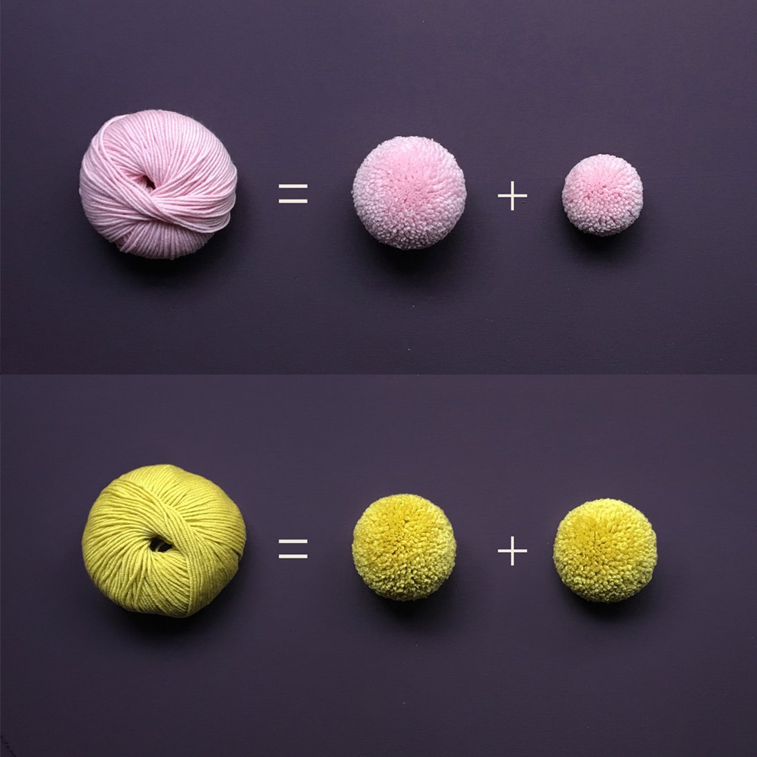 pommaker's tweet photo. We're adding wrap counts and pom pom size charts for our new yarn on the site, to help you plan your projects better! Check it out 👌 https://t.co/Fi5fplruY4