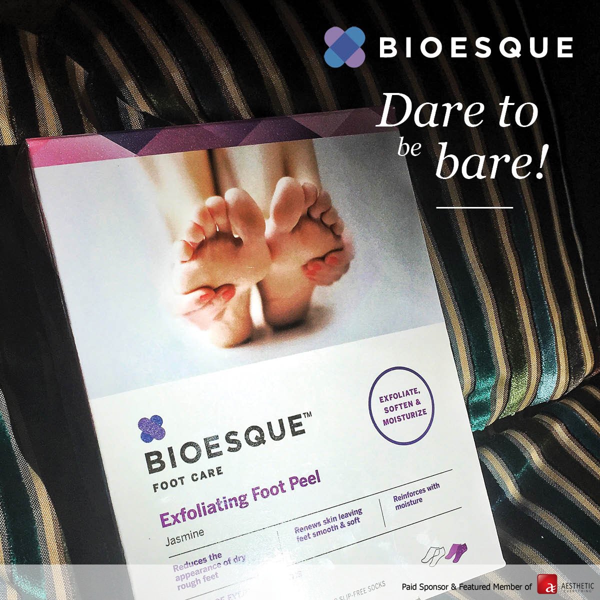 AestheticEvExpo's tweet photo. Dare to be bare. Shop @Bioesque at https://t.co/WZrBfuK0JQ today! #Bioesque #SkinCare #BareFeet #plasticsurgery https://t.co/w2SHtrczaC