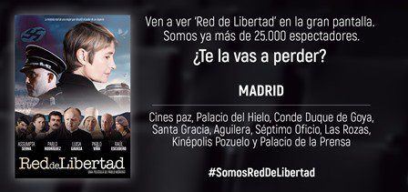 RedDeLibertad's tweet photo. ¡¡25.000 ESPECTADORES!! #GRACIAS @AssumptaSerna quiere compartir contigo su último trabajo, considerado ya como el de #laschindlerfemenina https://t.co/vR9PvWxlRg