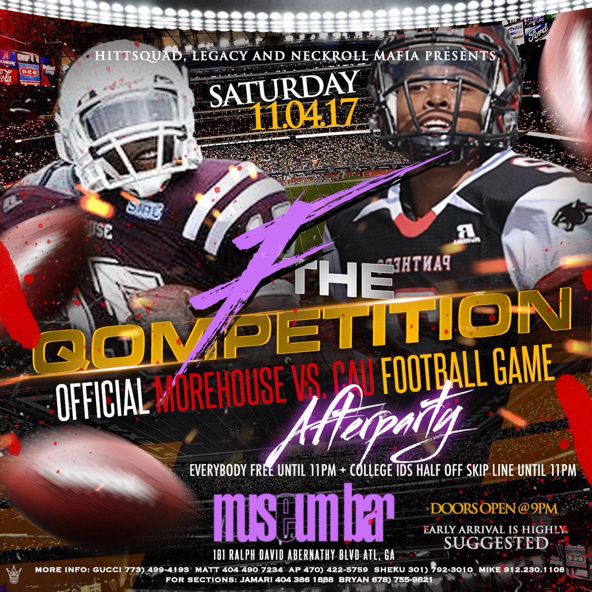 SheSuperior__'s tweet photo. #FTheCompetition ! 
Clark Atlanta🐾 vs Morehouse🐯 game turn up after the game 

YAKWTFGO🗣 #LEGACYENT https://t.co/Y8O1UciF5Z