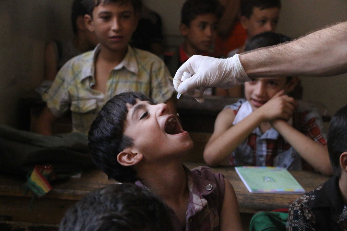 SYRedCrescent's tweet photo. #News: @SYRedCrescent finished measles #vaccination campaign in #EastGhouta 
The campaign covered 48,000 #children 
Read The News 
https://t.co/5gJxOHMTED https://t.co/E0KevzfGPt