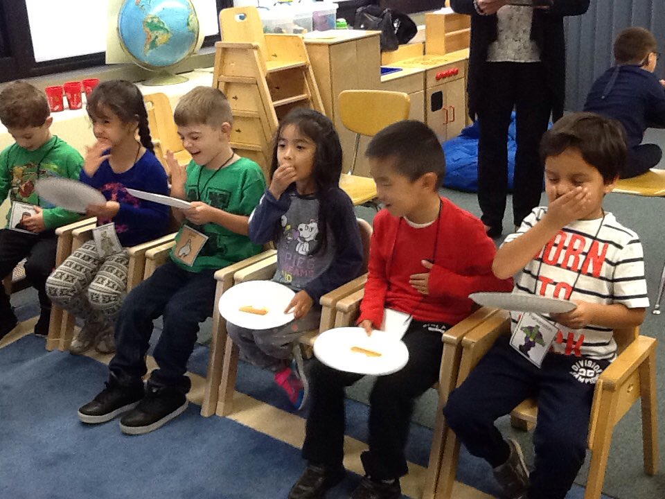 Students have fun acting out a Halloween favorite, "Big Pumpkin!"  Characters work together to pull the giant pumpkin off the vine!