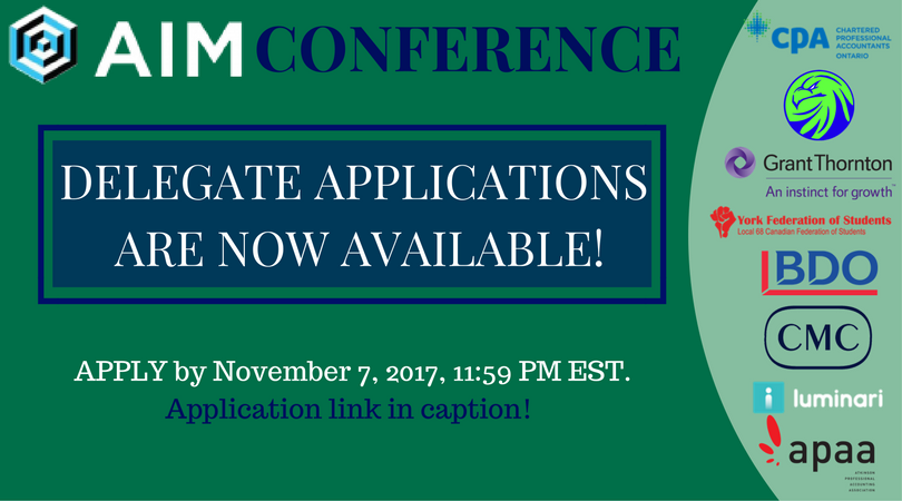 8 DAYS left to apply for AIM Conference 2017 Delegate Applications!!! The deadline is Nov, 7, 2017 at 11:59 PM. Don't miss out!