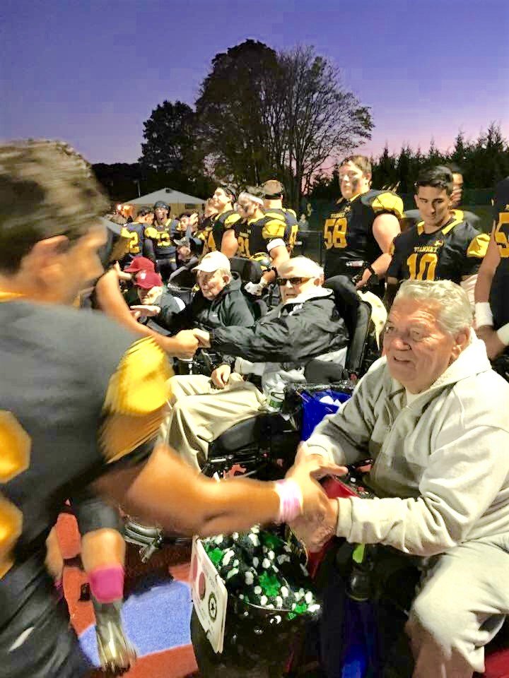 On Friday, @SJVHS_Athletics hosted seven "Honorary Captains" from the NJ Veterans Memorial Home: dioceseoftrenton.org/cac