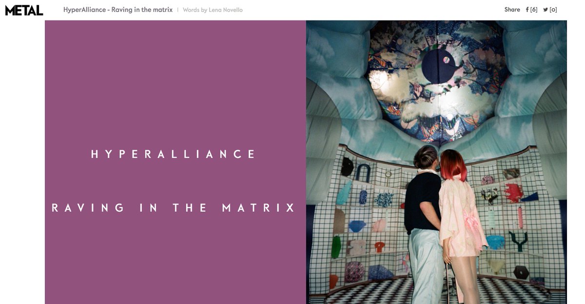 "Raving in the Matrix" 🦄 ITW + PHOTOSHOOT @centrepompidou on @METAL_magazine about <a href="/hyperalliance_/">hyperalliance</a> with <a href="/inesalpha/">⍤ iηες αlρhα ⍤</a>
metalmagazine.eu/bi/post/interv…