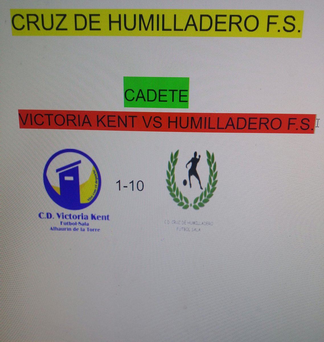 Termina el fin de semana con victoria del cadete por 1-10 y el infantil por 11-0.
Alevin aplazado.
Benjamin perdió 10-5 en un gran partido💛💪