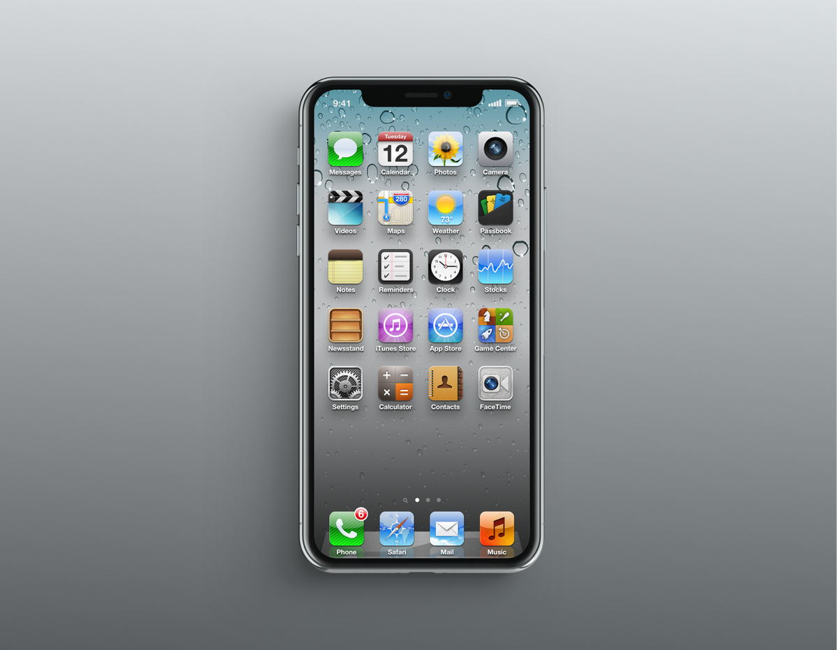 Malvix_'s tweet photo. I was curious what iOS 6 could look like on the iPhone X so I made a quick thing https://t.co/GSSq0sSxNs