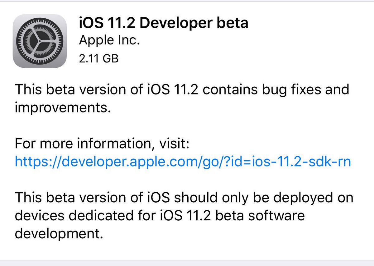 ReviewTheBest's tweet photo. First iOS 11.2 beta is out for developers #AppleNews #iOS11Beta https://t.co/eXfNKjuPao