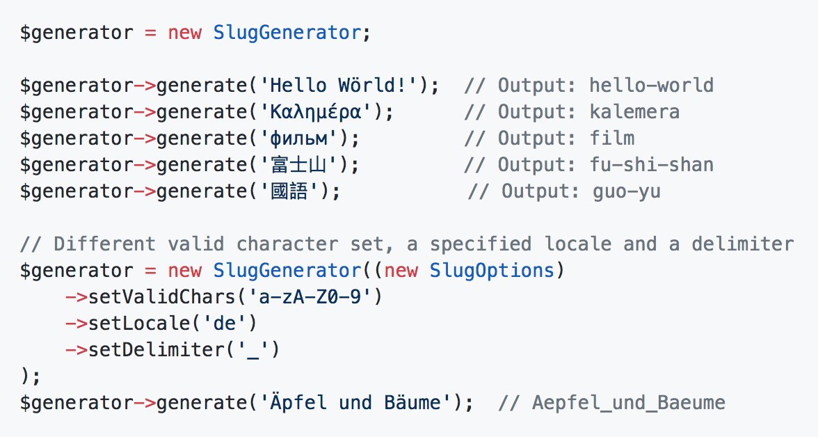 ausi's tweet photo. Just released slug-generator 1.0.0 🎉🎊 
https://t.co/usOD2ZAUnW 
#php #slug #library #cleanurl #slugify #unicode #cldr https://t.co/Q7ooCSa6VS
