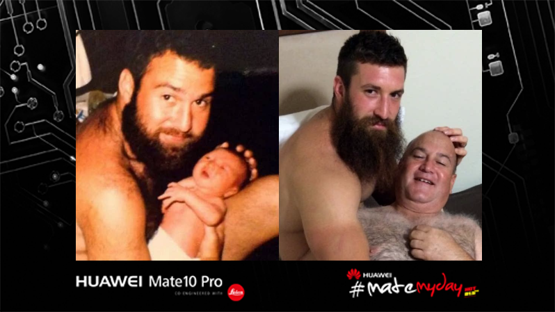 fook_star's tweet photo. Childhood pic recreated and roll-swapped as it seems more fitting @HuaweiZA #MateMyDay #HuaweiMate10Pro https://t.co/fnz64fgSyW